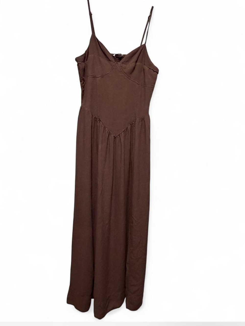 Patrons of Peace Chocolate Brown Spaghetti Strap Maxi Dress